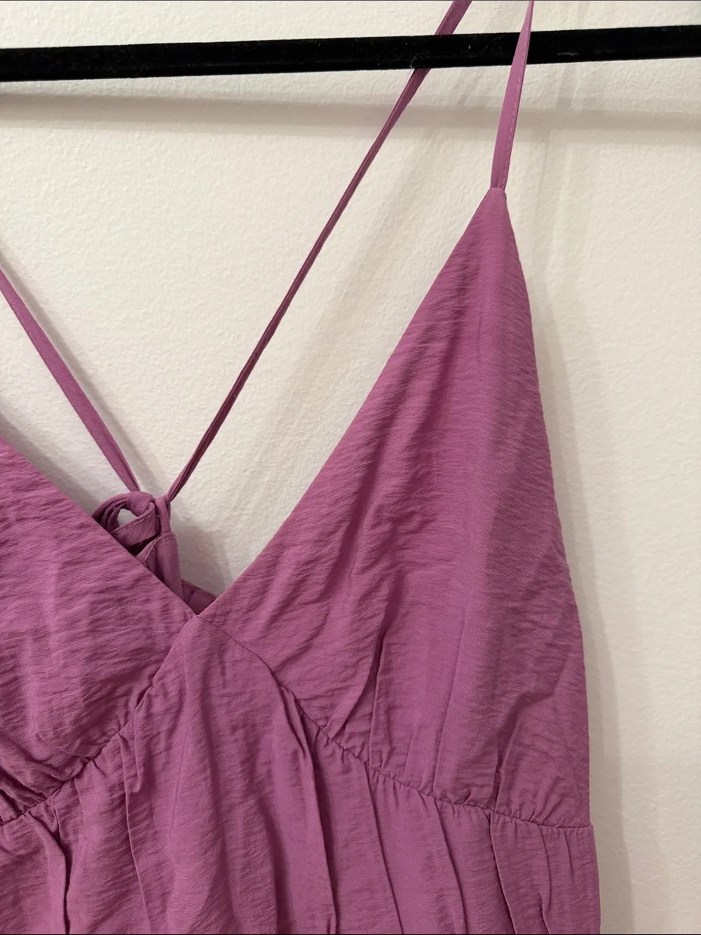 Abercrombie & Fitch Mauve Tiered Maxi Dress with Spaghetti Straps